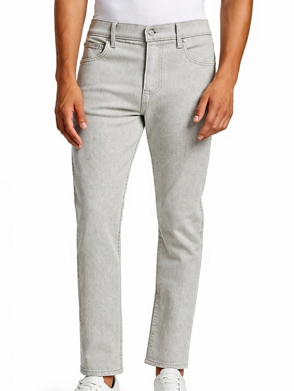 7 For All Mankind (265$) | 'Adrien' Slim Straight Jeans in Light Gray, Size 31